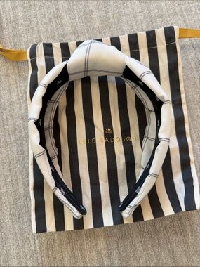 Lele Sadoughi Womens Black & White Padded Plaid Headband